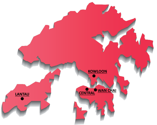 Hong Kong Mapa Asie