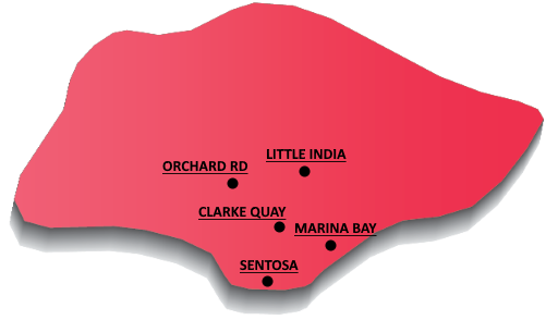 Singapur Mapa Asie