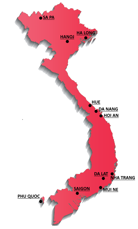 Vietnam Mapa Asie